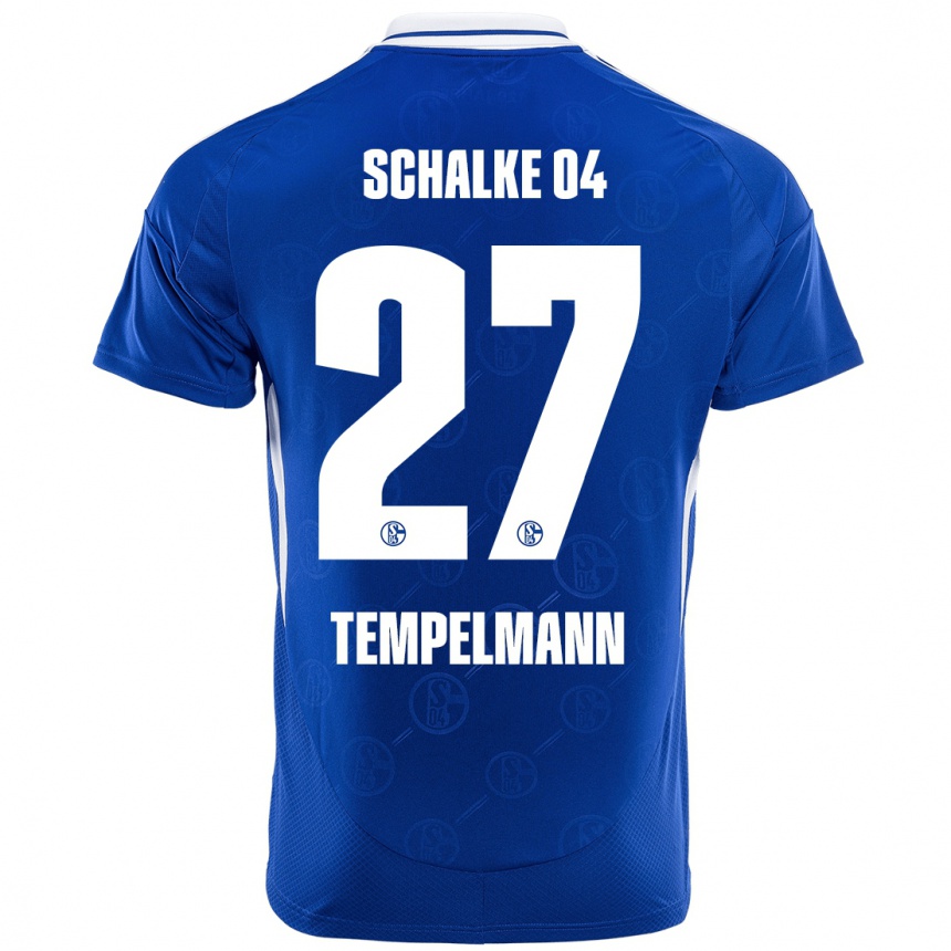 Niño Fútbol Camiseta Lino Tempelmann #27 Azul Real 1ª Equipación 2024/25 México