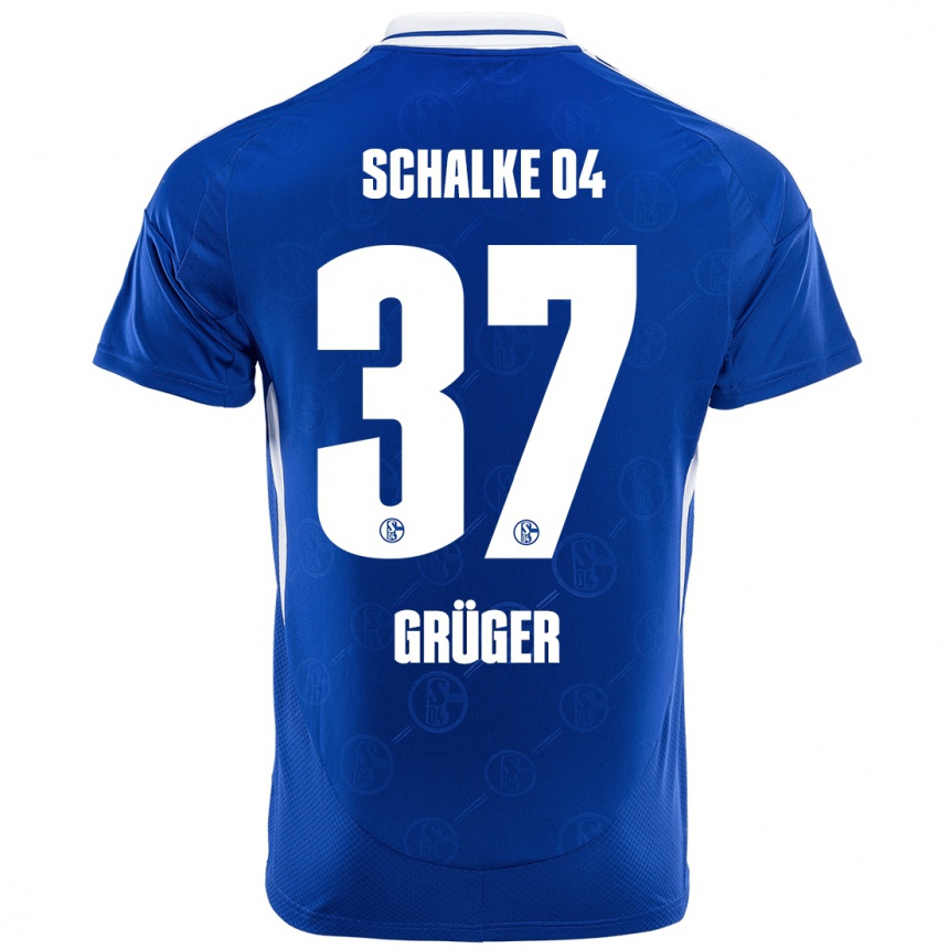 Niño Fútbol Camiseta Max Grüger #37 Azul Real 1ª Equipación 2024/25 México