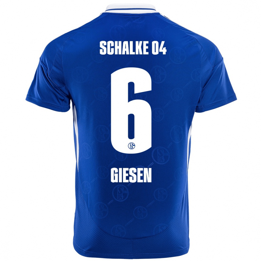 Niño Fútbol Camiseta Tim Giesen #6 Azul Real 1ª Equipación 2024/25 México