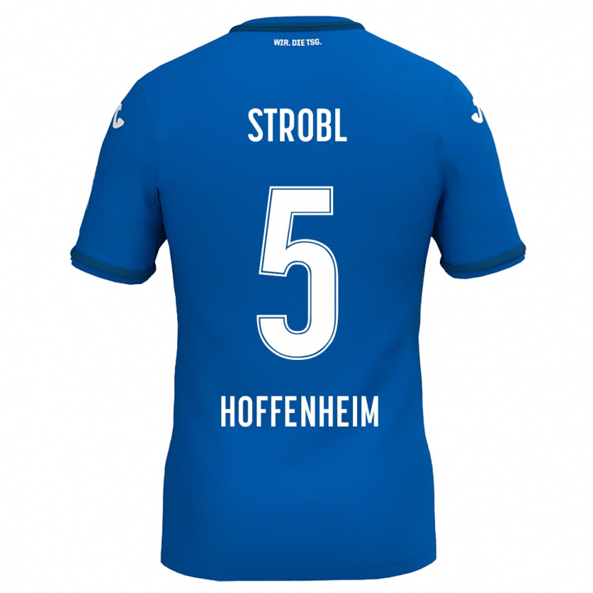 Niño Fútbol Camiseta Lars Strobl #5 Azul Real 1ª Equipación 2024/25 México