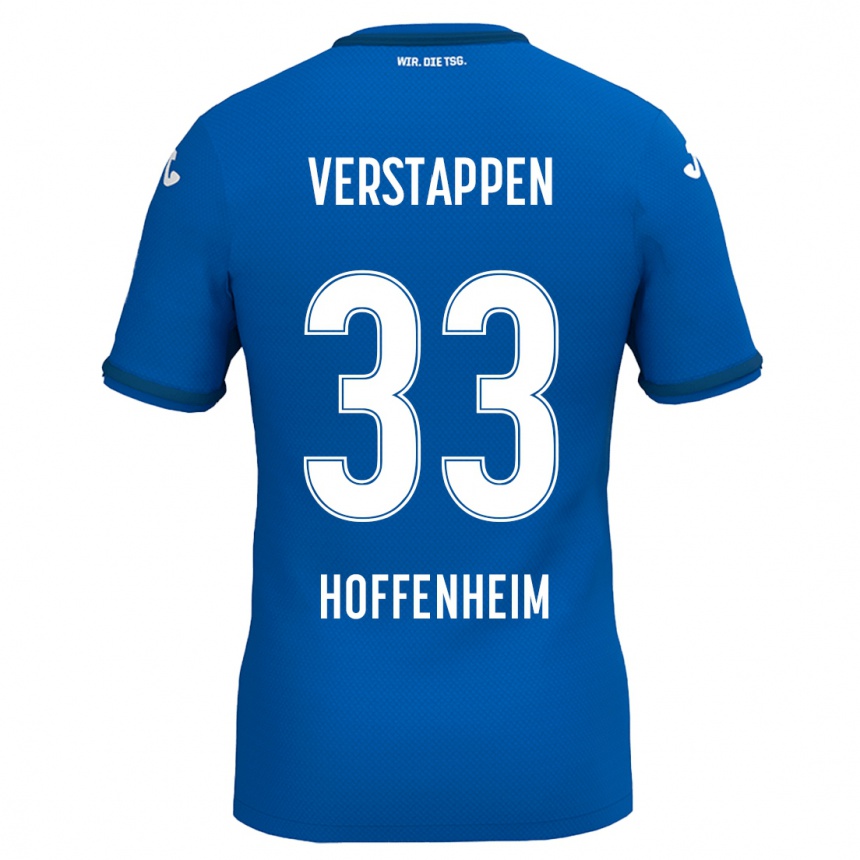 Niño Fútbol Camiseta Eric Verstappen #33 Azul Real 1ª Equipación 2024/25 México