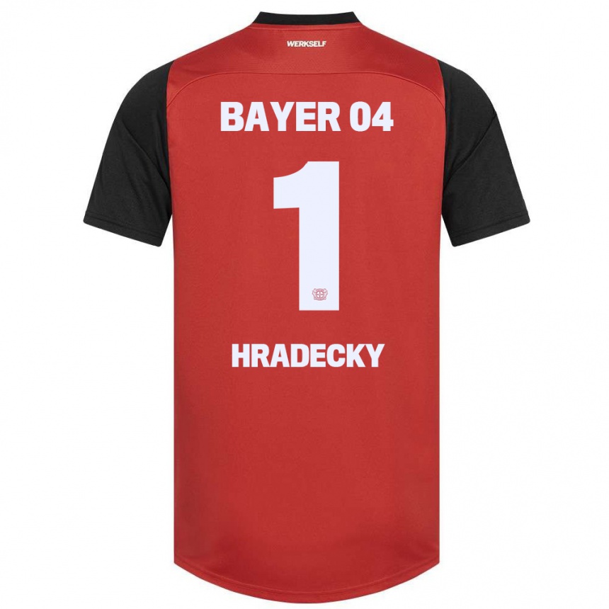 Niño Fútbol Camiseta Lukas Hradecky #1 Rojo Negro 1ª Equipación 2024/25 México