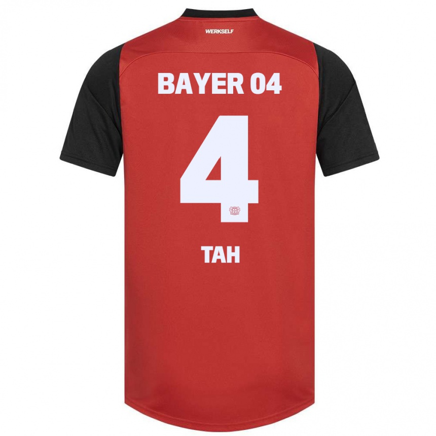 Niño Fútbol Camiseta Jonathan Tah #4 Rojo Negro 1ª Equipación 2024/25 México