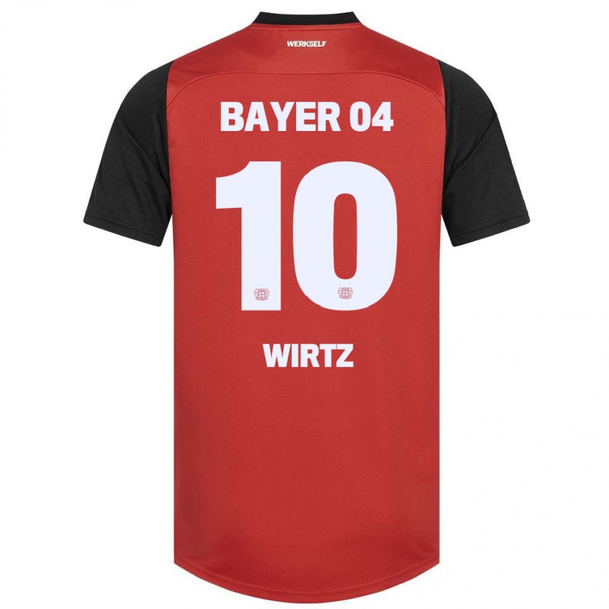 Niño Fútbol Camiseta Florian Wirtz #10 Rojo Negro 1ª Equipación 2024/25 México