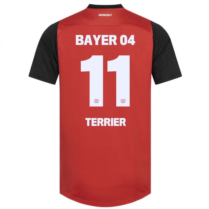 Niño Fútbol Camiseta Martin Terrier #11 Rojo Negro 1ª Equipación 2024/25 México