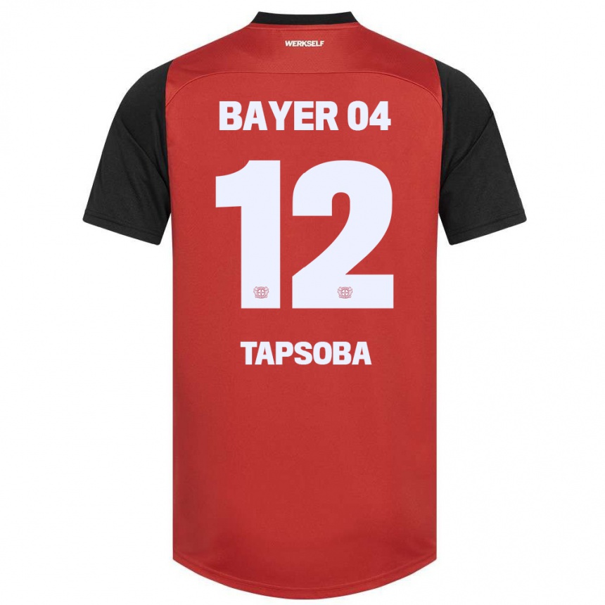 Niño Fútbol Camiseta Edmond Tapsoba #12 Rojo Negro 1ª Equipación 2024/25 México