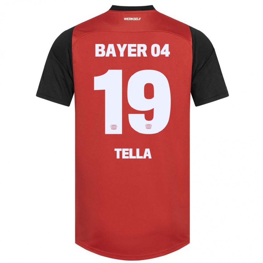 Niño Fútbol Camiseta Nathan Tella #19 Rojo Negro 1ª Equipación 2024/25 México