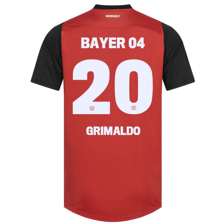 Niño Fútbol Camiseta Alejandro Grimaldo #20 Rojo Negro 1ª Equipación 2024/25 México