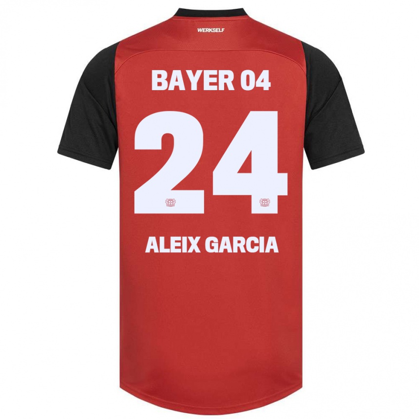 Niño Fútbol Camiseta Aleix García #24 Rojo Negro 1ª Equipación 2024/25 México