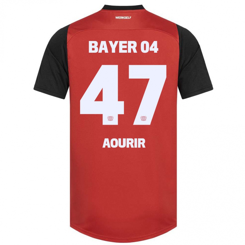 Niño Fútbol Camiseta Ayman Aourir #47 Rojo Negro 1ª Equipación 2024/25 México