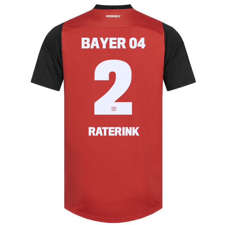 Niño Fútbol Camiseta Othniël Raterink #2 Rojo Negro 1ª Equipación 2024/25 México