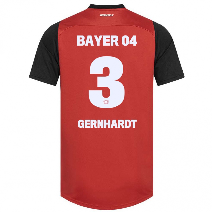 Niño Fútbol Camiseta Nils Gernhardt #3 Rojo Negro 1ª Equipación 2024/25 México