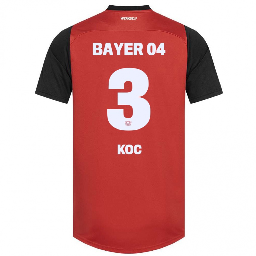 Niño Fútbol Camiseta Halil Koc #3 Rojo Negro 1ª Equipación 2024/25 México