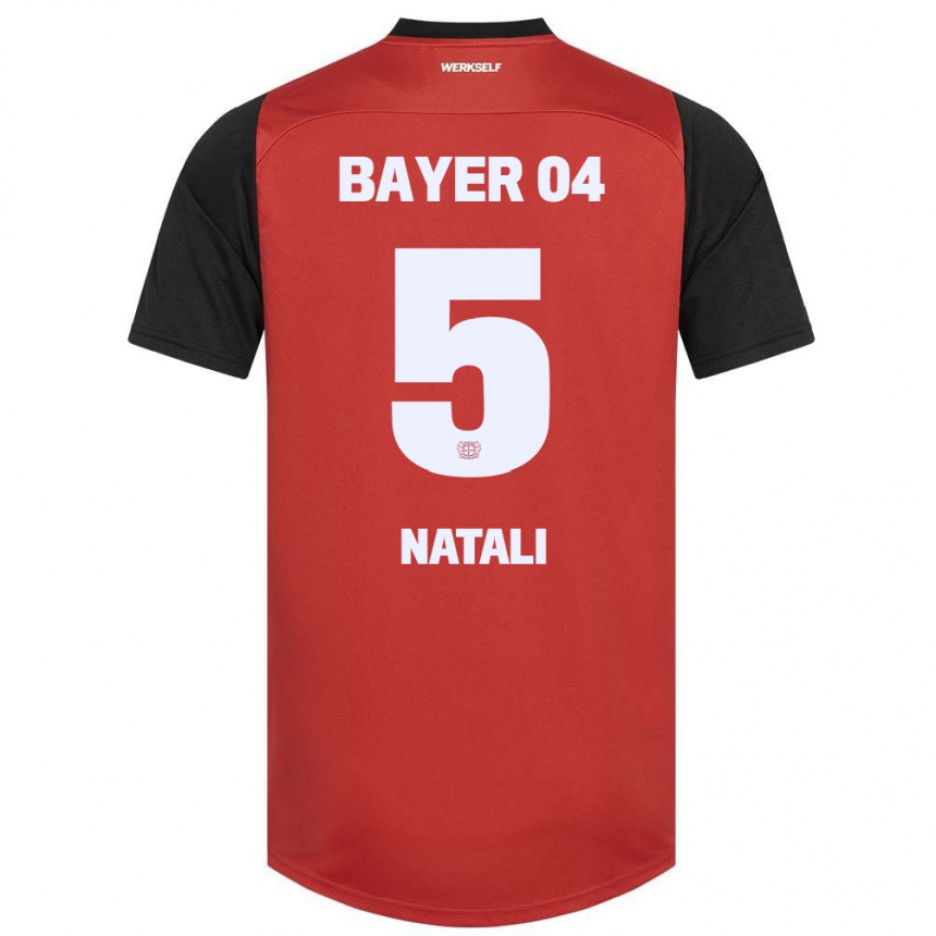 Niño Fútbol Camiseta Andrea Natali #5 Rojo Negro 1ª Equipación 2024/25 México