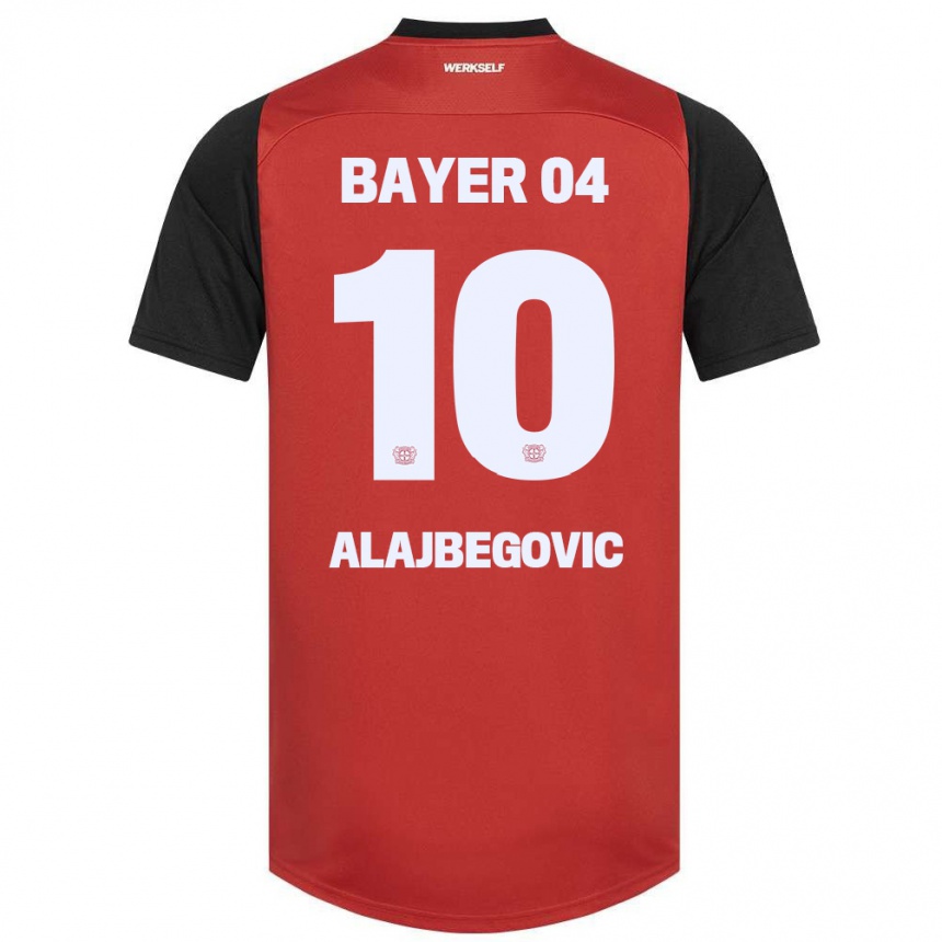 Niño Fútbol Camiseta Kerim Alajbegovic #10 Rojo Negro 1ª Equipación 2024/25 México