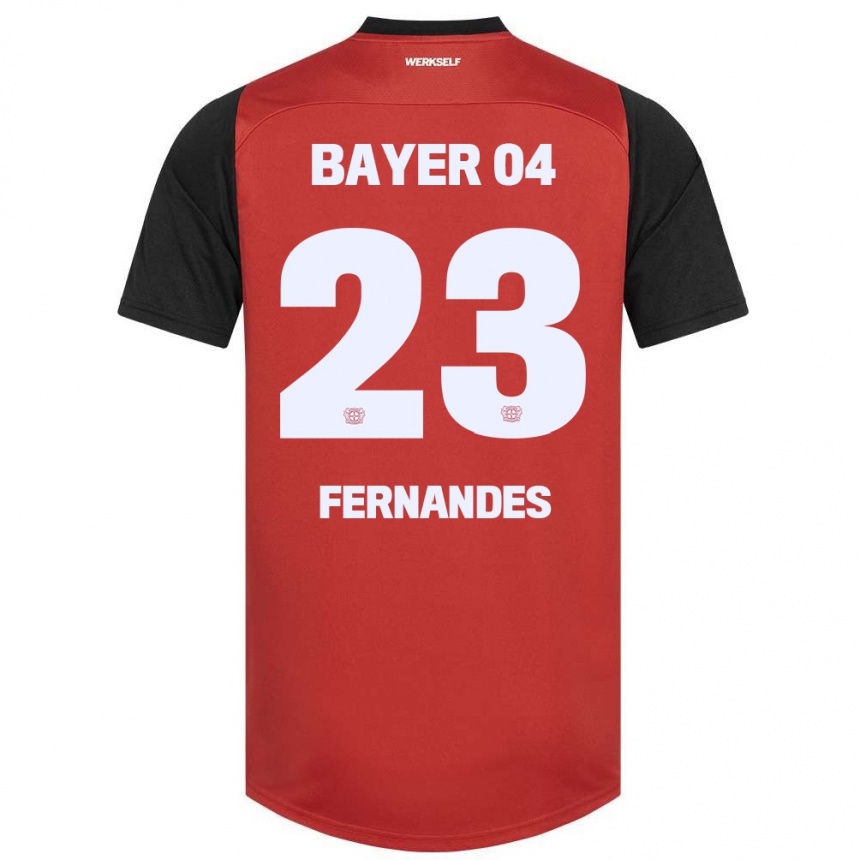 Niño Fútbol Camiseta Tyron Fernandes #23 Rojo Negro 1ª Equipación 2024/25 México