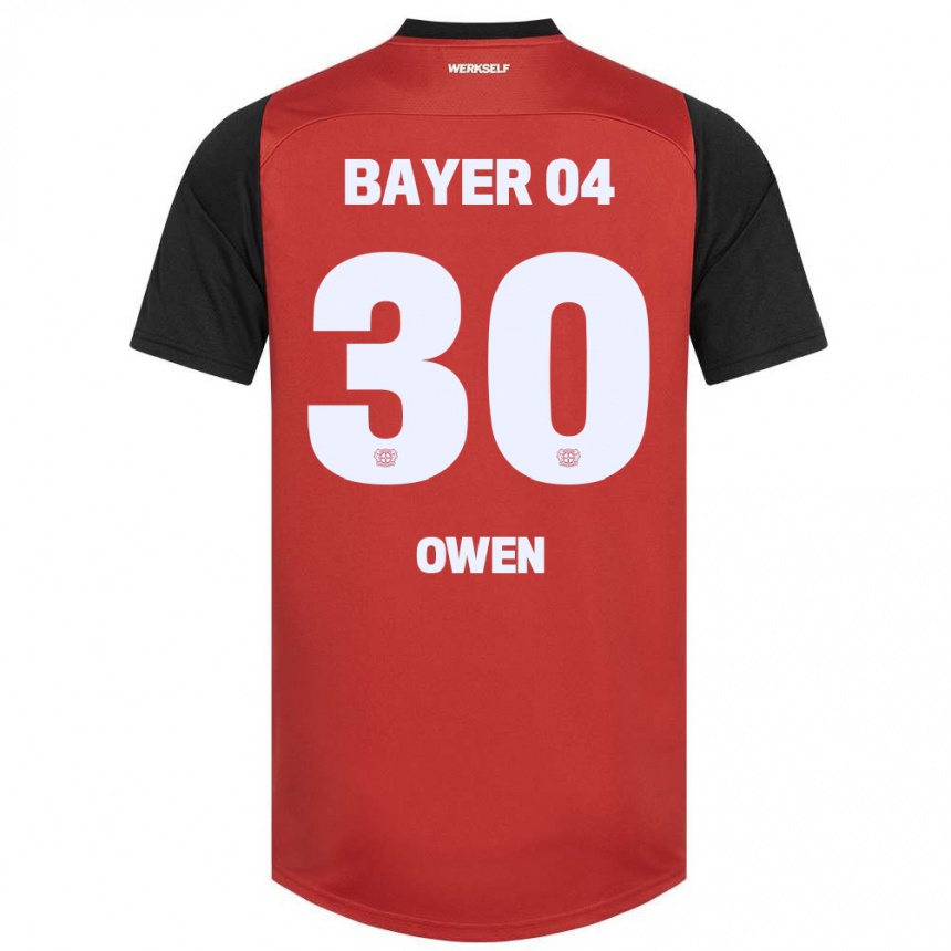 Niño Fútbol Camiseta Emmanuel Owen #30 Rojo Negro 1ª Equipación 2024/25 México