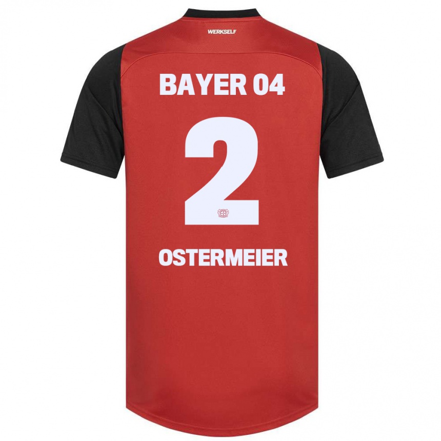 Niño Fútbol Camiseta Selina Ostermeier #2 Rojo Negro 1ª Equipación 2024/25 México