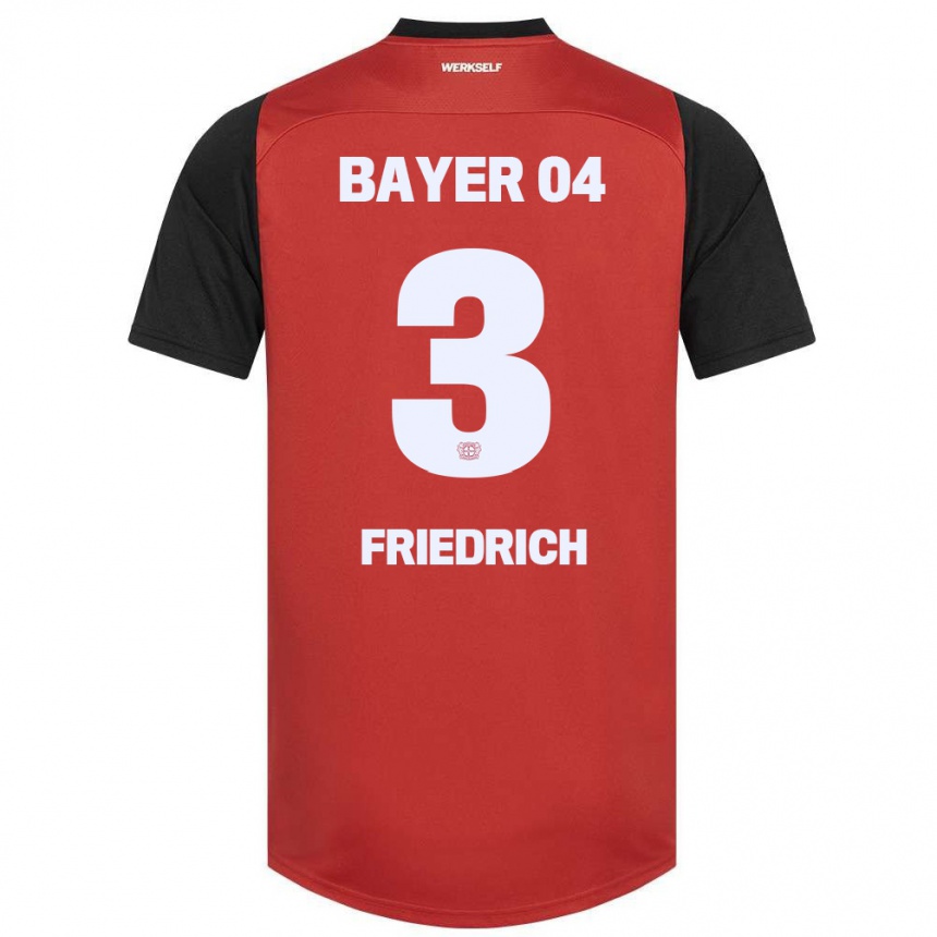 Niño Fútbol Camiseta Melissa Friedrich #3 Rojo Negro 1ª Equipación 2024/25 México