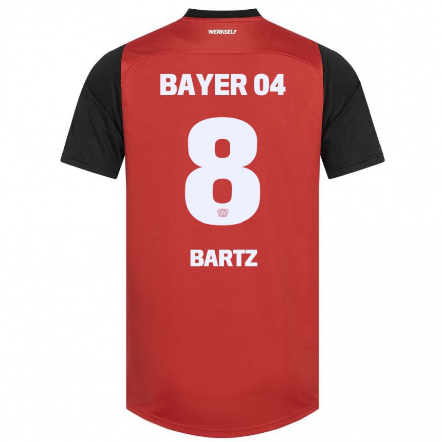 Niño Fútbol Camiseta Paulina Bartz #8 Rojo Negro 1ª Equipación 2024/25 México