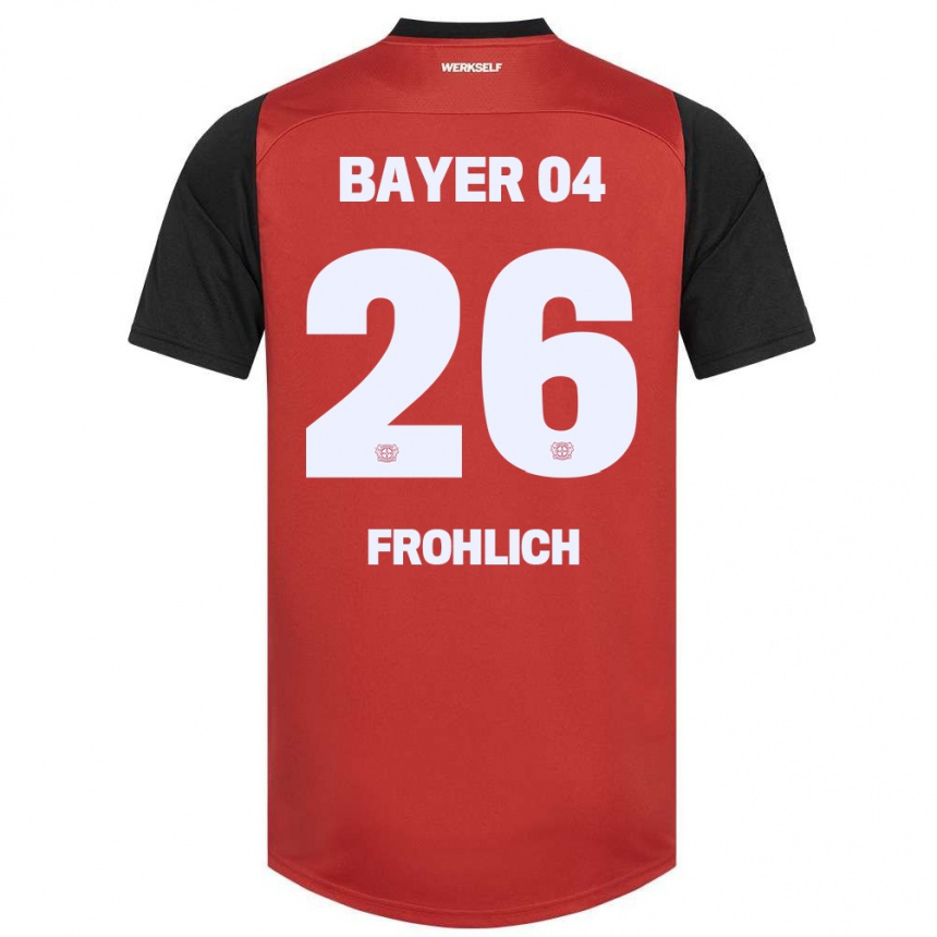 Niño Fútbol Camiseta Clara Fröhlich #26 Rojo Negro 1ª Equipación 2024/25 México