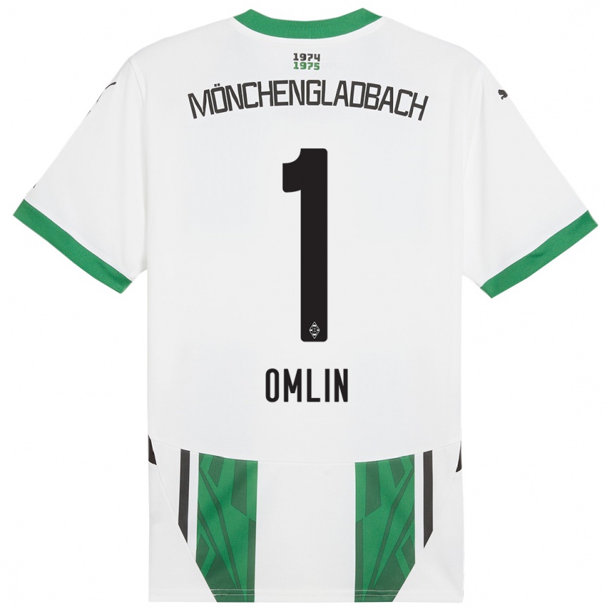 Niño Fútbol Camiseta Jonas Omlin #1 Blanco Verde 1ª Equipación 2024/25 México