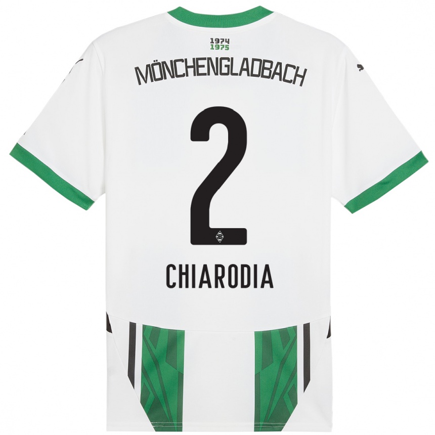 Niño Fútbol Camiseta Fabio Chiarodia #2 Blanco Verde 1ª Equipación 2024/25 México