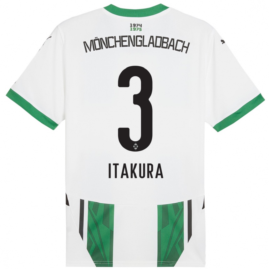 Niño Fútbol Camiseta Ko Itakura #3 Blanco Verde 1ª Equipación 2024/25 México