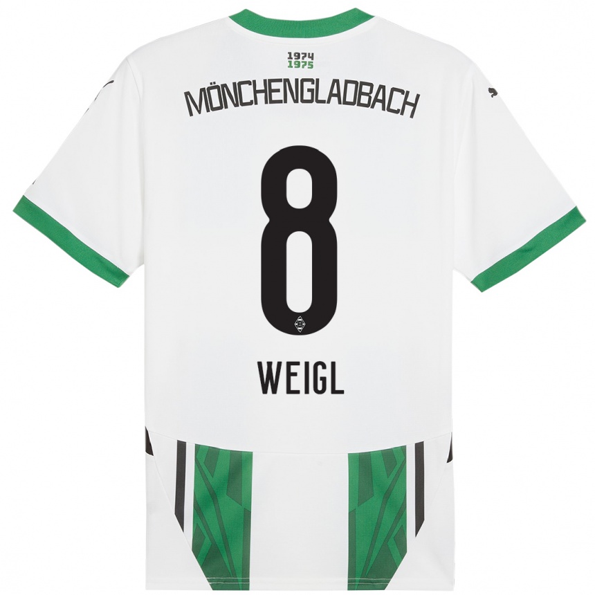 Niño Fútbol Camiseta Julian Weigl #8 Blanco Verde 1ª Equipación 2024/25 México