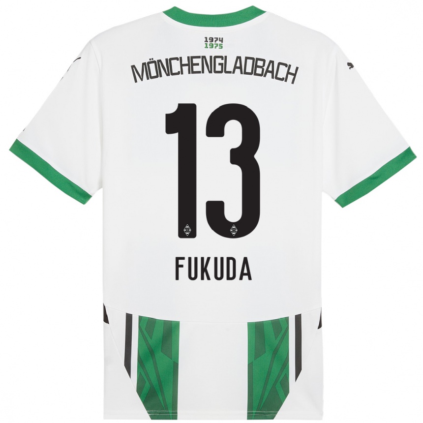 Niño Fútbol Camiseta Shio Fukuda #13 Blanco Verde 1ª Equipación 2024/25 México