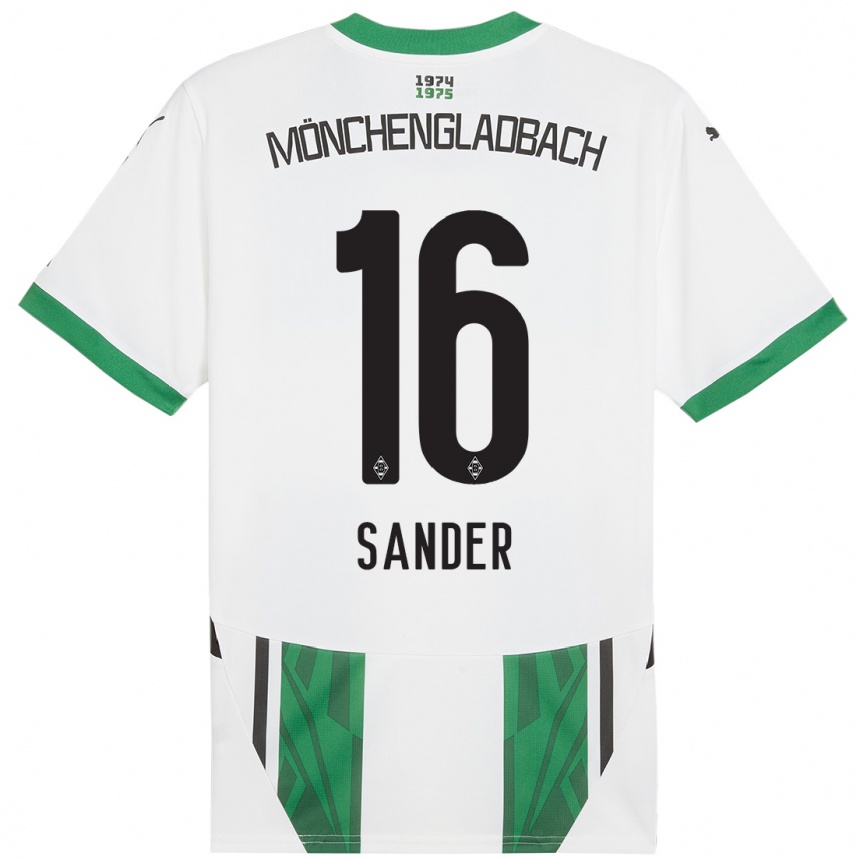 Niño Fútbol Camiseta Philipp Sander #16 Blanco Verde 1ª Equipación 2024/25 México