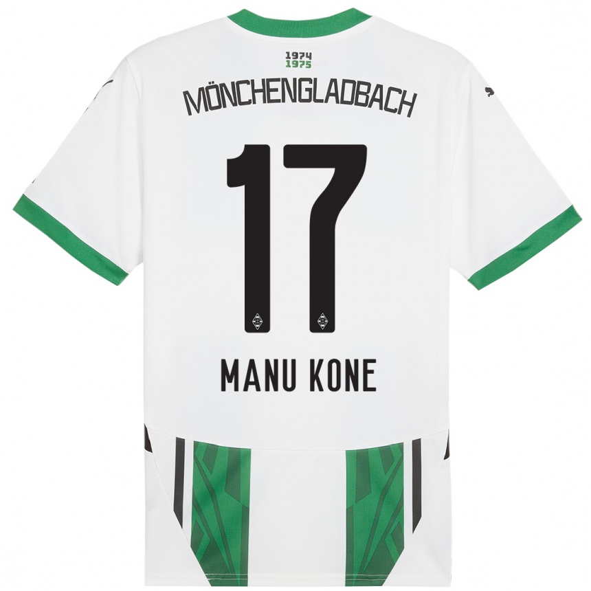 Niño Fútbol Camiseta Manu Koné #17 Blanco Verde 1ª Equipación 2024/25 México