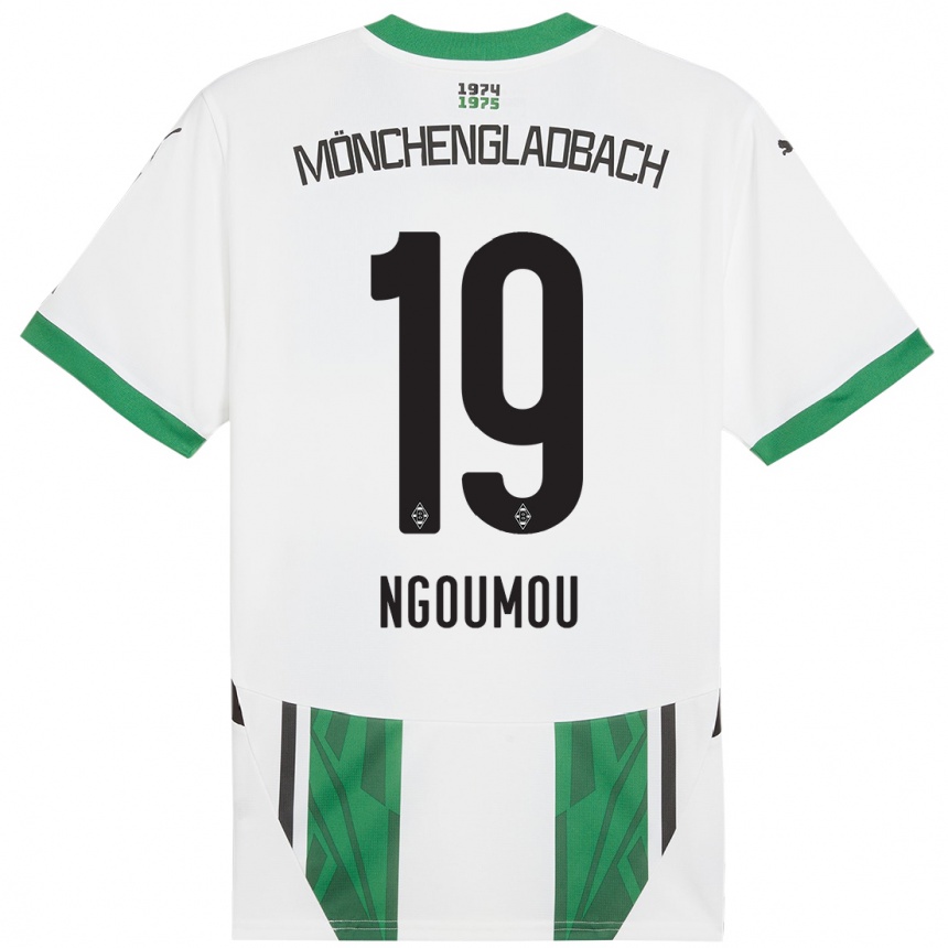 Niño Fútbol Camiseta Nathan Ngoumou #19 Blanco Verde 1ª Equipación 2024/25 México