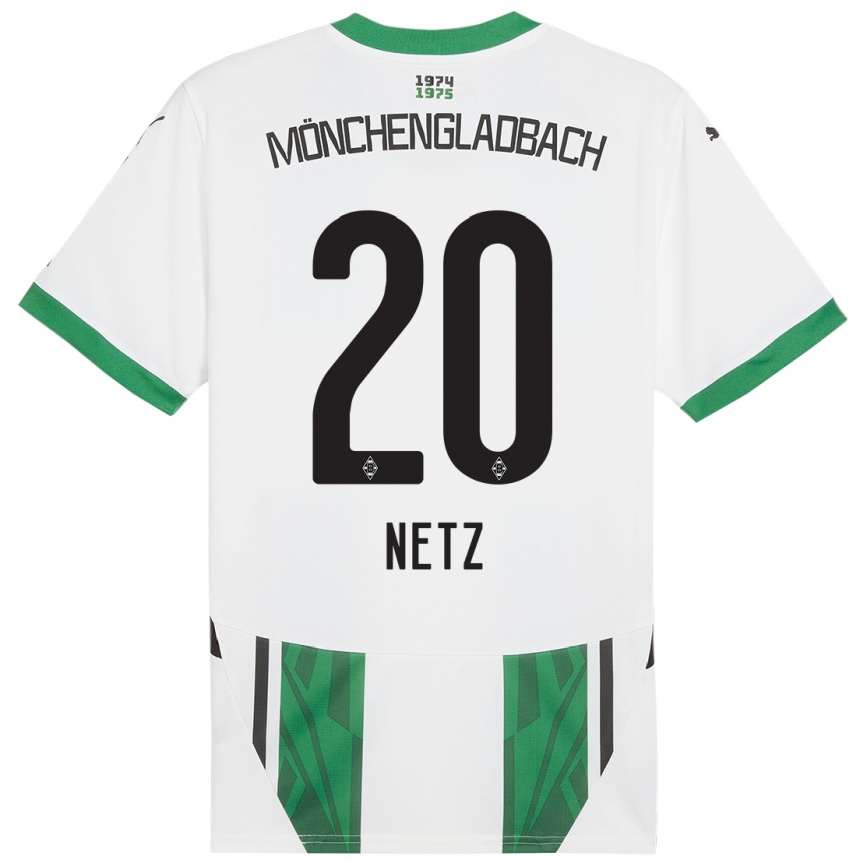 Niño Fútbol Camiseta Luca Netz #20 Blanco Verde 1ª Equipación 2024/25 México