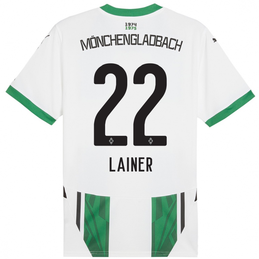 Niño Fútbol Camiseta Stefan Lainer #22 Blanco Verde 1ª Equipación 2024/25 México