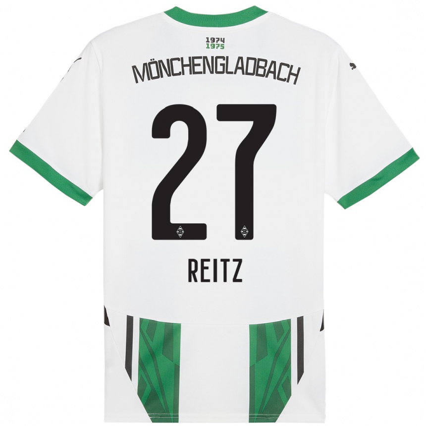 Niño Fútbol Camiseta Rocco Reitz #27 Blanco Verde 1ª Equipación 2024/25 México