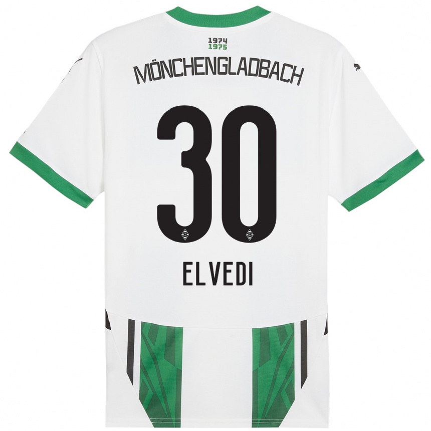 Niño Fútbol Camiseta Nico Elvedi #30 Blanco Verde 1ª Equipación 2024/25 México