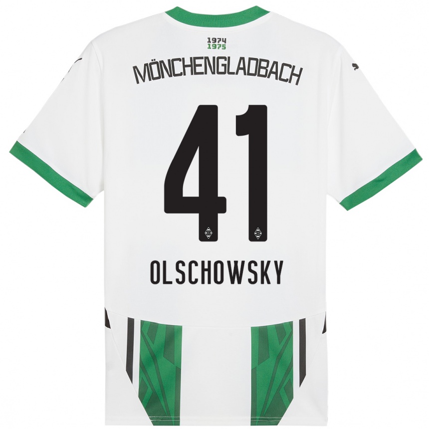 Niño Fútbol Camiseta Jan Olschowsky #41 Blanco Verde 1ª Equipación 2024/25 México