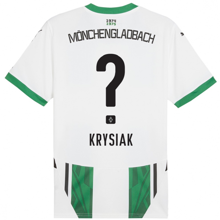 Niño Fútbol Camiseta Bartlomiej Krysiak #0 Blanco Verde 1ª Equipación 2024/25 México