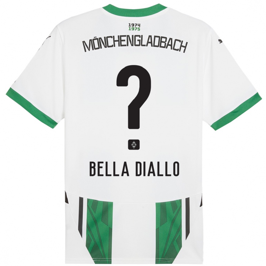 Niño Fútbol Camiseta Oumar Bella Diallo #0 Blanco Verde 1ª Equipación 2024/25 México