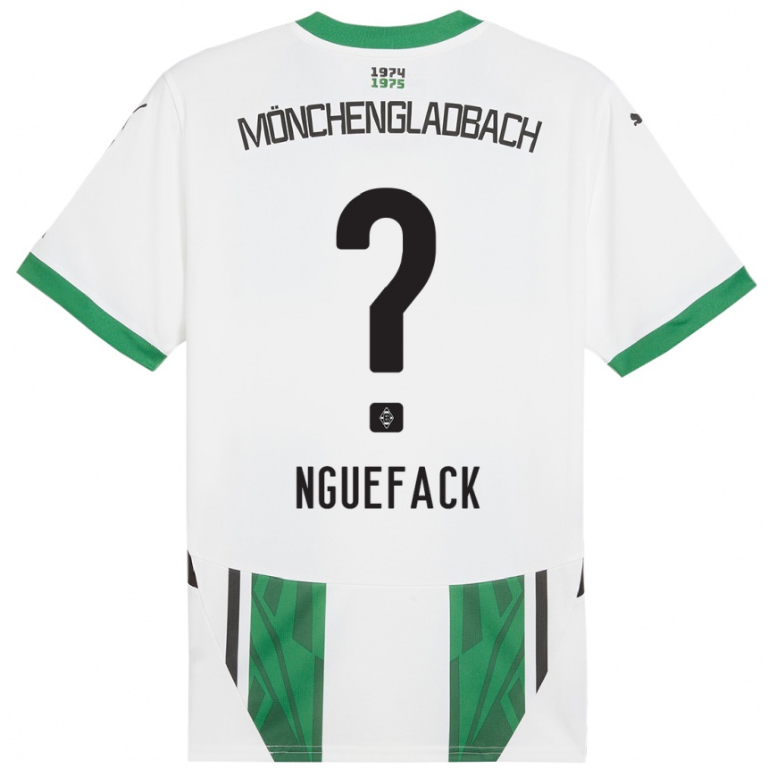 Niño Fútbol Camiseta Mathieu Nguefack #0 Blanco Verde 1ª Equipación 2024/25 México