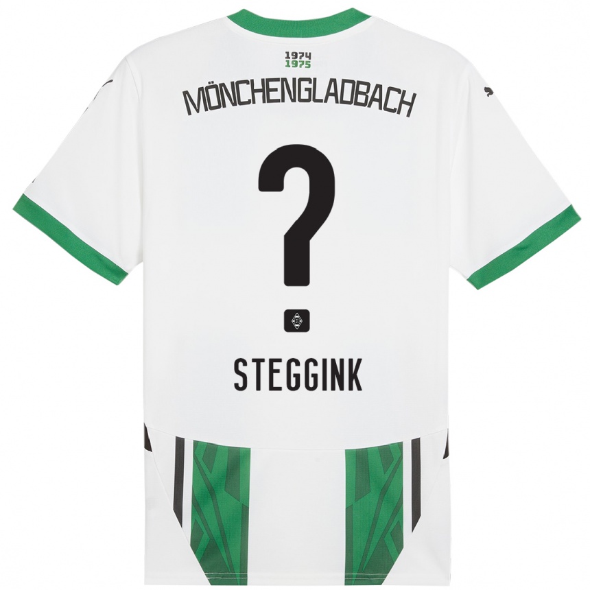 Niño Fútbol Camiseta Lennart Steggink #0 Blanco Verde 1ª Equipación 2024/25 México