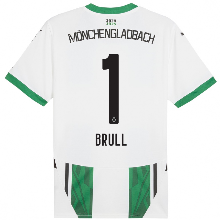 Niño Fútbol Camiseta Maximilian Brüll #1 Blanco Verde 1ª Equipación 2024/25 México