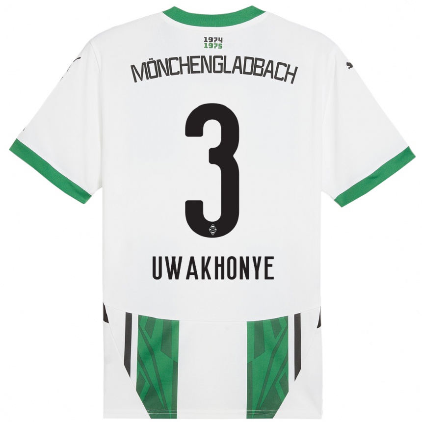 Niño Fútbol Camiseta Joshua Uwakhonye #3 Blanco Verde 1ª Equipación 2024/25 México