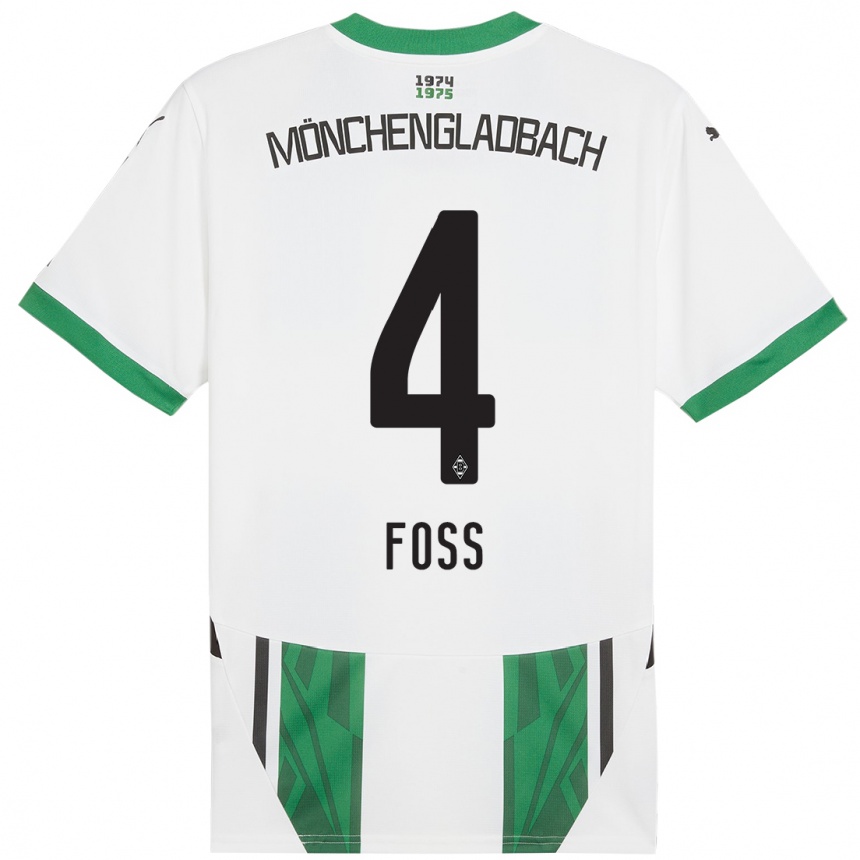 Niño Fútbol Camiseta Jonathan Foss #4 Blanco Verde 1ª Equipación 2024/25 México