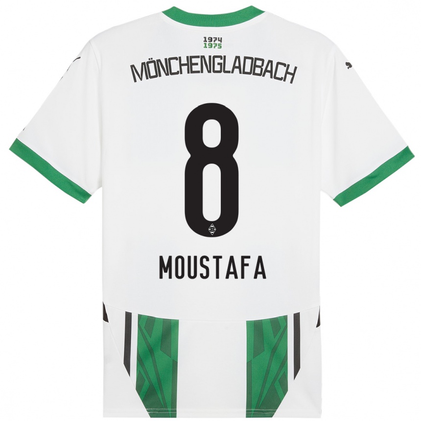 Niño Fútbol Camiseta Moustafa Ashraf Moustafa #8 Blanco Verde 1ª Equipación 2024/25 México