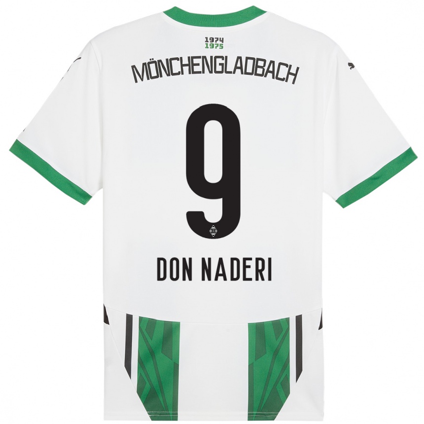 Niño Fútbol Camiseta Ryan Don Naderi #9 Blanco Verde 1ª Equipación 2024/25 México