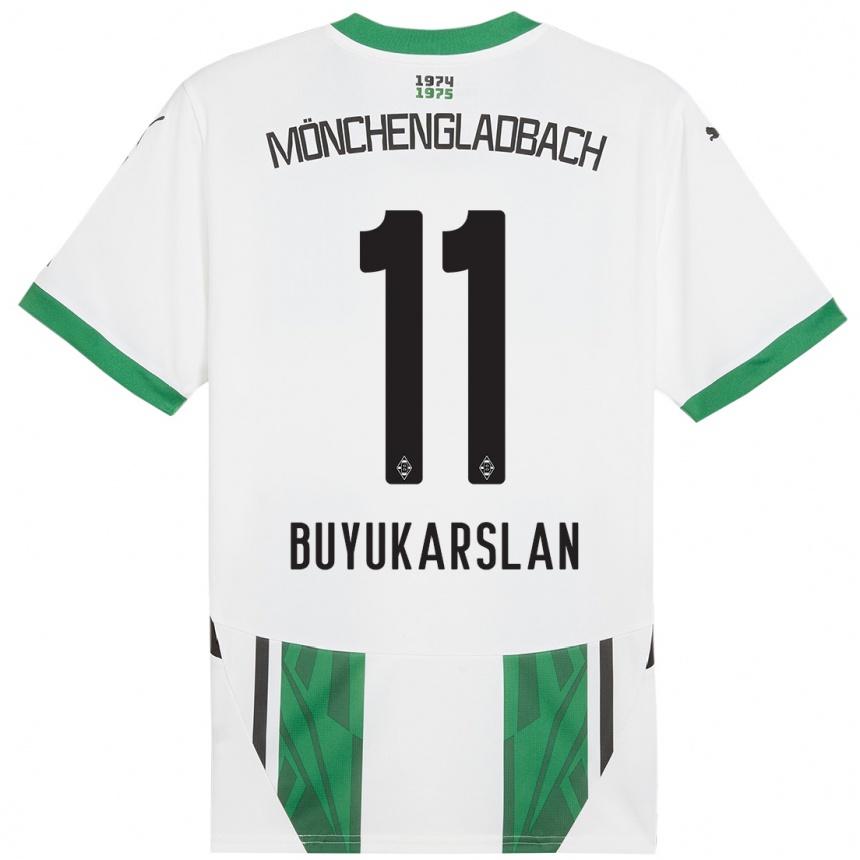 Niño Fútbol Camiseta Oguzcan Büyükarslan #11 Blanco Verde 1ª Equipación 2024/25 México