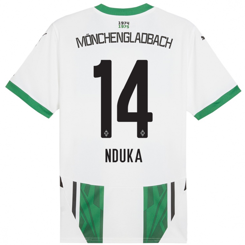 Niño Fútbol Camiseta Michael Nduka #14 Blanco Verde 1ª Equipación 2024/25 México