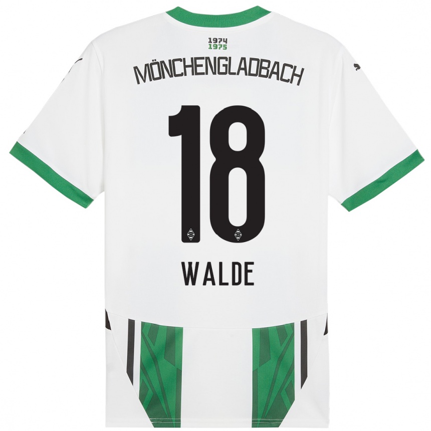 Niño Fútbol Camiseta Simon Walde #18 Blanco Verde 1ª Equipación 2024/25 México